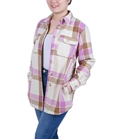 Ny Collection Women's Long Sleeve Twill Shirt Jacket