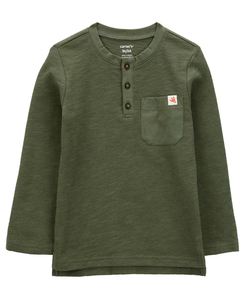 Carter's Toddler Boys Slub Jersey Pocket Henley Shirt