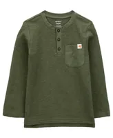 Carter's Toddler Boys Slub Jersey Pocket Henley Shirt