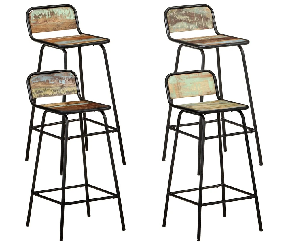 vidaXL Bar Chairs pcs Solid Reclaimed Wood