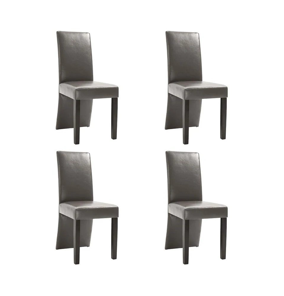 vidaXL Dining Chairs 4 pcs Gray Faux Leather