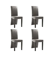 vidaXL Dining Chairs 4 pcs Gray Faux Leather