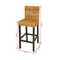 vidaXL Bar Stools 2 pcs Abaca