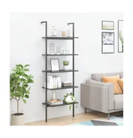 5-Tier Leaning Shelf Black 25.2"x13.8"x72.8"