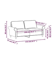 vidaXL 2-Seater Sofa Light Gray 55.1" Fabric