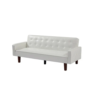 Simplie Fun Sofa & Sofa Bed-White Pu