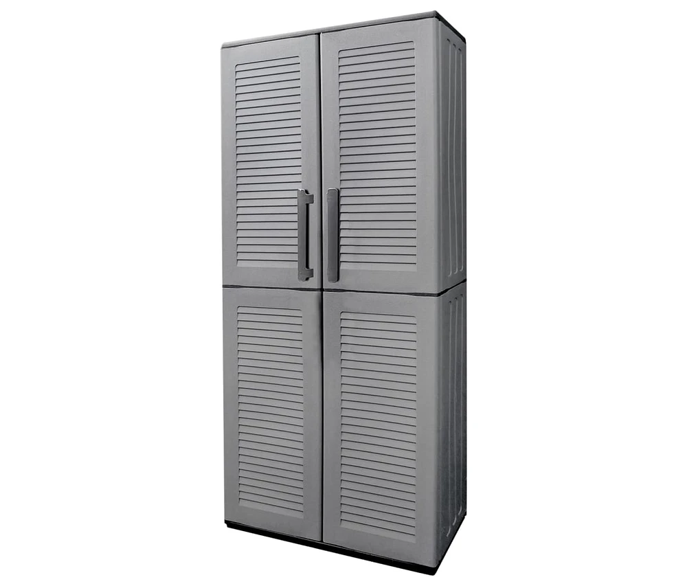 vidaXL Garden Storage Cabinet Gray and Black 26.8"x14.6"x64.2" Pp