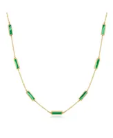 The Lovery Malachite Bar Chain Necklace