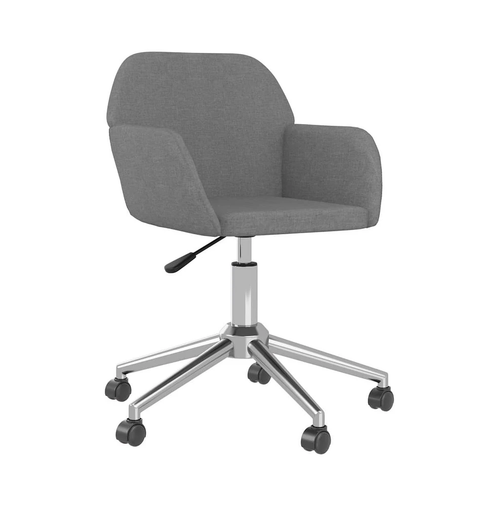 vidaXL Swivel Office Chair Light Gray Fabric