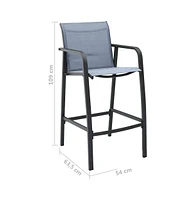 Patio Bar Chairs 4 pcs Gray Textilene
