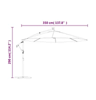 Cantilever Umbrella with Led Lights and Metal Pole 137.8" Green