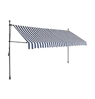 vidaXL Manual Retractable Awning with Led 157.5