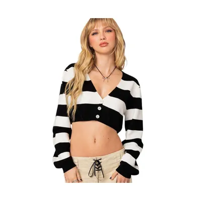 Women's Sally cropped cardigan - Black-and