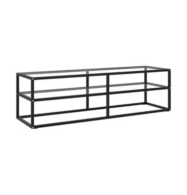 Tv Stand Black with Tempered Glass 55.1"x15.7"x15.7"