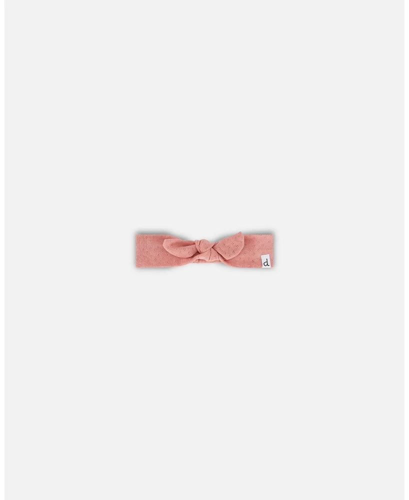 Baby Girl Organic Cotton Point Elle Knit Headband Old Rose - Infant