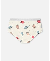 Girl Organic Cotton Boy short Pantie Off White Printed Strawberry - Toddler Child