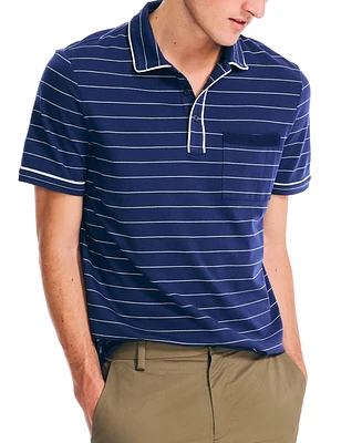 Nautica Men's Classic-Fit Short Sleeve Stretch Striped Polo Shirt