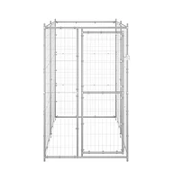 Outdoor Dog Kennel Galvanized Steel 43.3"x86.6"x70.9"