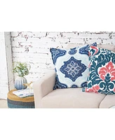 carol & frank 20" x 20" William Indigo Blue and Surf Pillow