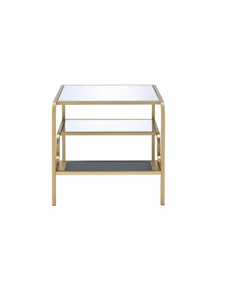 Simplie Fun Astrid End Table in Gold & Mirror