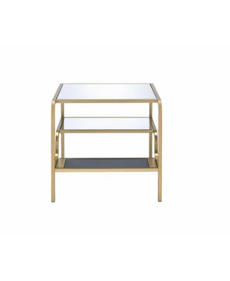 Streamdale Furniture Astrid End Table in Gold & Mirror