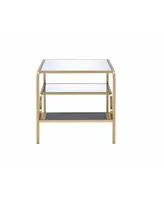 Streamdale Furniture Astrid End Table in Gold & Mirror