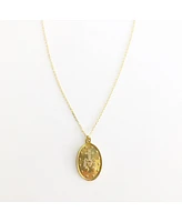 sanctuaire Oval Saint Medallion Coin Necklace Gold