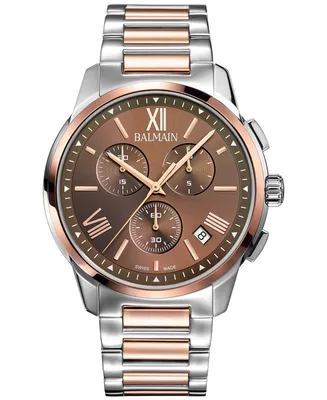 Balmain Men's Swiss Chronograph Madrigal Two-Tone Stainless Steel Bracelet Watch 42mm