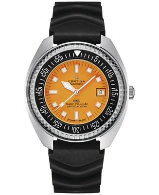 Certina Men's Swiss Automatic Ds PH1000M Powermatic 80 Black Rubber Strap Watch 44mm