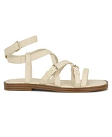 Nine West Women's Rulen Square Toe Strappy Flat Sandals