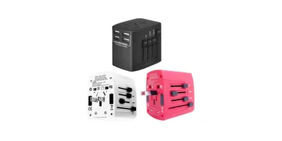 5 Core Travel Adapter 3 Pieces International Power Adapter Plug Multi Outlet Port 4 Usb Travel Charger Universal Ac Plug Outlet Adapter