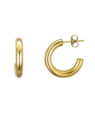 ModaSport Gold-Tone Stainless Steel Hoop Earrings