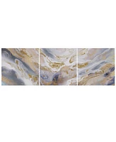 Madison Park Shimmering Symphony Glitter and Gold-Tone Foil Abstract Triptych 3-Pc Canvas Wall Art Set