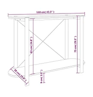 vidaXL Console Table 43.3"x15"x29.5" Engineered Wood