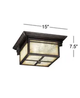 Hickory Point Mission Rustic Outdoor Ceiling Light Flush