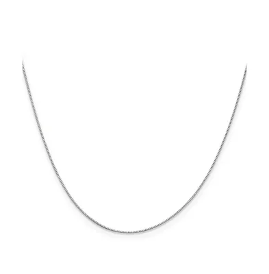 18K White Gold 18" Box with Spring Ring Clasp Chain Necklace