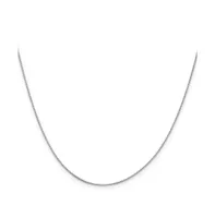 18K White Gold 18" Box with Spring Ring Clasp Chain Necklace