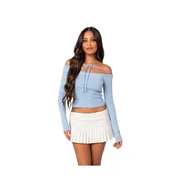 Women's Jane tie front knit top