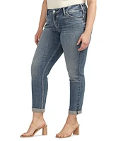 Silver Jeans Co. Trendy Plus Size Girlfriend Mid-Rise Slim Jeans