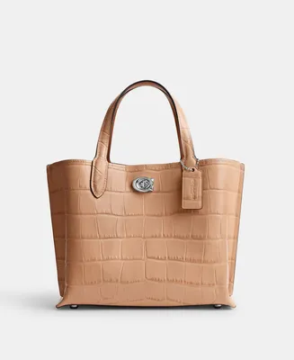 Coach Embossed Croc Willow Tote 24