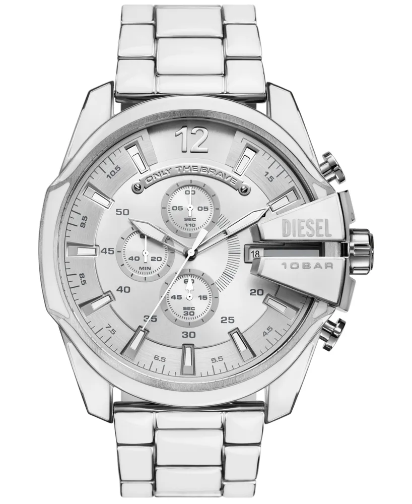 Diesel Men\'s Mega Chief Steel Chronograph Hawthorn Watch 51mm Stainless Mall 