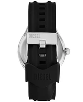 Diesel Men's Streamline Three Hand Black Silicone Watch 44mm