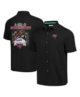 Men's Tommy Bahama Black Tampa Bay Buccaneers Tidal Kickoff Camp Button-Up Shirt