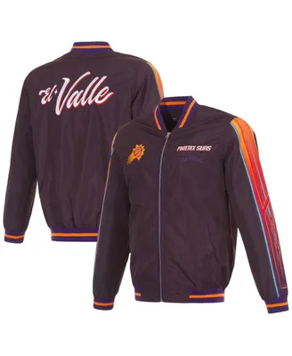 Men's Jh Design Purple Phoenix Suns 2023/24 City Edition Nylon Full-Zip Bomber Jacket