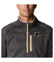 Men's Columbia Gray Purdue Boilermakers Canyon Point Omni-Shield Raglan Half-Zip Pullover Top