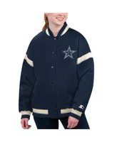 Women's Starter Navy Dallas Cowboys Tournament Full-Snap Varsity Jacket