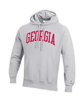 Men's Champion Heathered Gray Georgia Bulldogs Big and Tall Reverse Weave Fleece Pullover Hoodie Sweatshirt