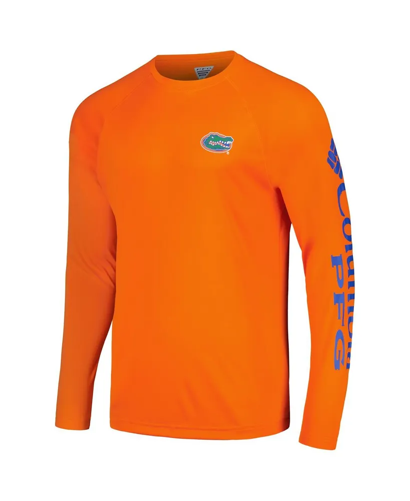 Men's Columbia Orange Florida Gators Terminal Tackle Omni-Shade Raglan Long Sleeve T-shirt