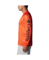 Men's Columbia Orange Oregon State Beavers Pfg Terminal Tackle Omni-Shade Raglan Long Sleeve T-shirt