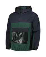 Men's Nike Green Liverpool Anorak Hoodie Quarter-Zip Jacket